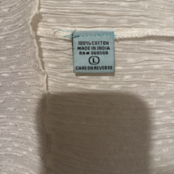 Nostalgia Embroidered Boho Floral Peasant Blouse Tunic Top Cream Shirt Sz Large - Picture 8 of 9